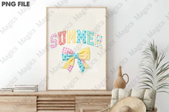 Patchwork Coquette Summer Bow PNG Product Image 3