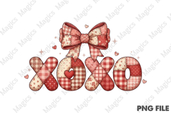 Patchwork Coquette XOXO Valentine PNG Product Image 1