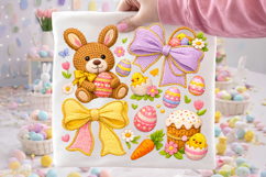 Patchwork Coquette Easter PNG, Happy Easter PNG, Easter Bear Product Image 2