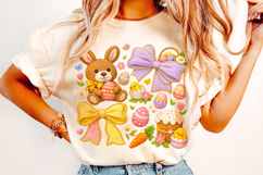 Patchwork Coquette Easter PNG, Happy Easter PNG, Easter Bear Product Image 4