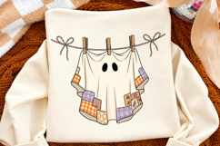 Patchwork Cute Ghost PNG, Ghost Halloween Shirt Design Product Image 2