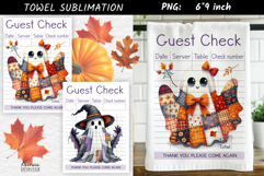 Guest Check|Halloween Patchwork Ghost Towel Sublimation Product Image 1
