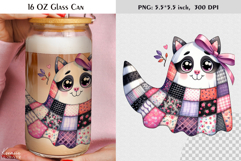 Patchwork Ghost Coquette Halloween Glass Can Wrap Product Image 1