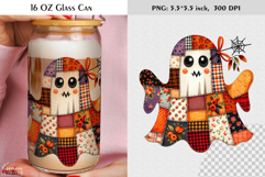 Patchwork Ghost Coquette Halloween Glass Can Wrap Product Image 1