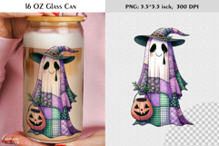 Patchwork Ghost Coquette Halloween Glass Can Wrap Product Image 1