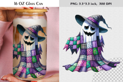 Patchwork Ghost Coquette Halloween Glass Can Wrap Product Image 1