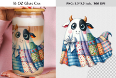 Patchwork Ghost Coquette Halloween Glass Can Wrap Product Image 1