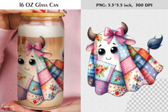 Patchwork Ghost Coquette Halloween Glass Can Wrap Product Image 1