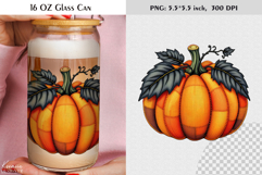 Patchwork Pumpkin Coquette Halloween Glass Can Wrap Product Image 1