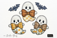 Patchwork Ghost Halloween PNG Product Image 4
