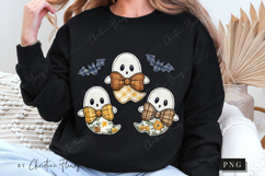 Patchwork Ghost Halloween PNG Product Image 6