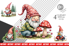 Patchwork Gnome Collection Clipart Product Image 1