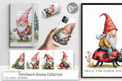 Patchwork Gnome Collection Digital Paper Product Image 1