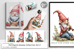 Patchwork Gnome Collection Digital Paper Product Image 1