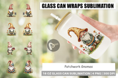 Patchwork Gnomes Glass Can Product Image 1