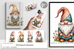 Patchwork Gnomes Digital Paper Product Image 1