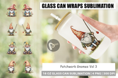 Patchwork Gnomes Glass Can Product Image 1