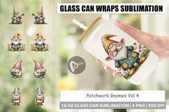 Patchwork Gnomes Glass Can Product Image 1