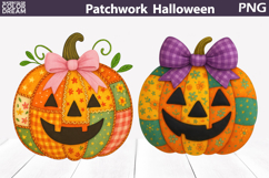 Halloween Patchwork Clipart | Pumpkin Jack O Lantern Product Image 1