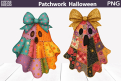 Halloween Patchwork Clipart | Ghost Bow Sublimation Product Image 1