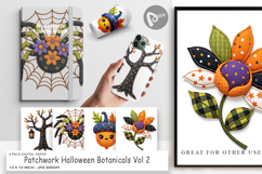 Digital Paper Patchwork Halloween Botanicals Product Image 1