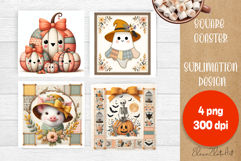 Halloween patchwork square coaster sublimation designs Product Image 1