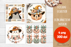 Halloween patchwork square coaster sublimation designs Product Image 1
