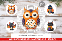 Wind Spinner Patchwork Halloween Critters Product Image 1