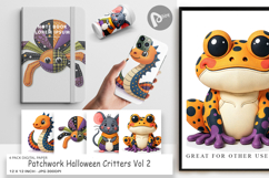 Digital Paper Patchwork Halloween Critters Product Image 1