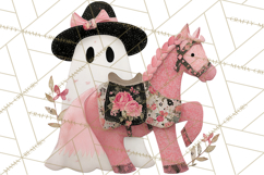Patchwork Cowboy Ghost Halloween Clipart PNG, Western Product Image 5