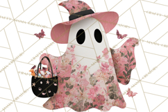 Patchwork Cowboy Ghost Halloween Clipart PNG, Western Product Image 4