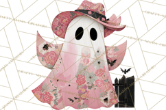 Patchwork Cowboy Ghost Halloween Clipart PNG, Western Product Image 5