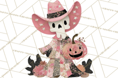 Patchwork Cowboy Ghost Halloween Clipart PNG, Western Product Image 2