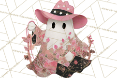 Patchwork Cowboy Ghost Halloween Clipart PNG, Western Product Image 4