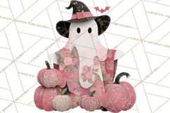 Patchwork Cowboy Ghost Halloween Clipart PNG, Western Product Image 2