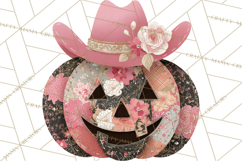Patchwork Cowboy Ghost Halloween Clipart PNG, Western Product Image 5