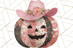 Patchwork Cowboy Ghost Halloween Clipart PNG, Western Product Image 3