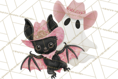 Patchwork Cowboy Ghost Halloween Clipart PNG, Western Product Image 5