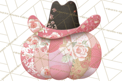 Patchwork Cowboy Ghost Halloween Clipart PNG, Western Product Image 3