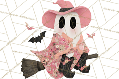 Patchwork Cowboy Ghost Halloween Clipart PNG, Western Product Image 4
