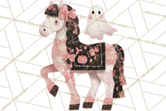 Patchwork Cowboy Ghost Halloween Clipart PNG, Western Product Image 2