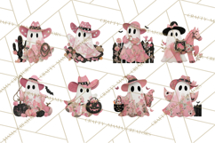 Patchwork Cowboy Ghost Halloween Clipart PNG, Western Product Image 7