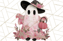 Patchwork Cowboy Ghost Halloween Clipart PNG, Western Product Image 2