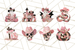 Patchwork Cowboy Ghost Halloween Clipart PNG, Western Product Image 4