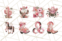 Patchwork Cowboy Ghost Halloween Clipart PNG, Western Product Image 3