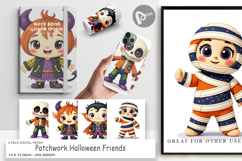 Digital Paper Patchwork Halloween Friends Product Image 1