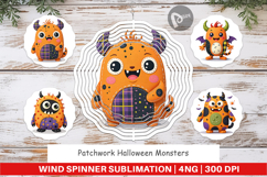 Wind Spinner Patchwork Halloween Monsters Product Image 1