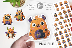 Patchwork Halloween Monsters Sticker Product Image 1