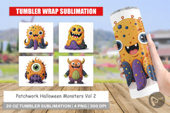 Tumbler Patchwork Halloween Monsters Product Image 1