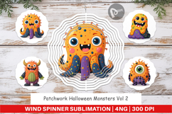 Wind Spinner Patchwork Halloween Monsters Product Image 1